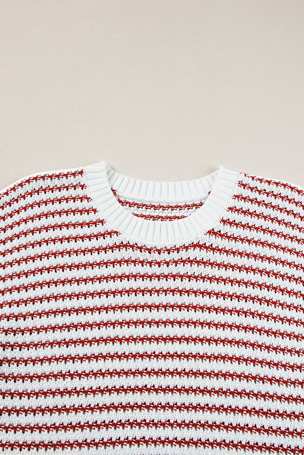 Black Stripe Contrast Trim Knit Dolman Top