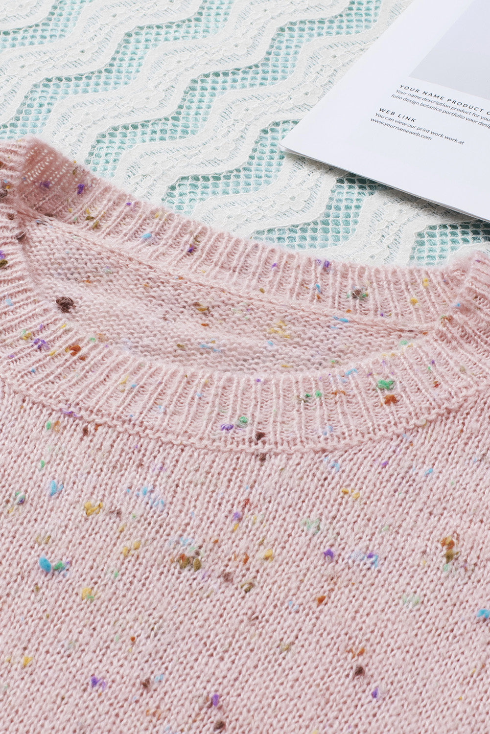 White Pilling Detail Patterned Sleeve Sweater