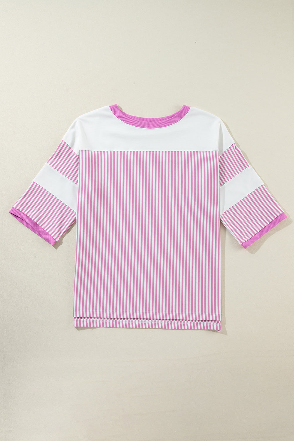 Mist Green Striped Patchwork Oversized Tee