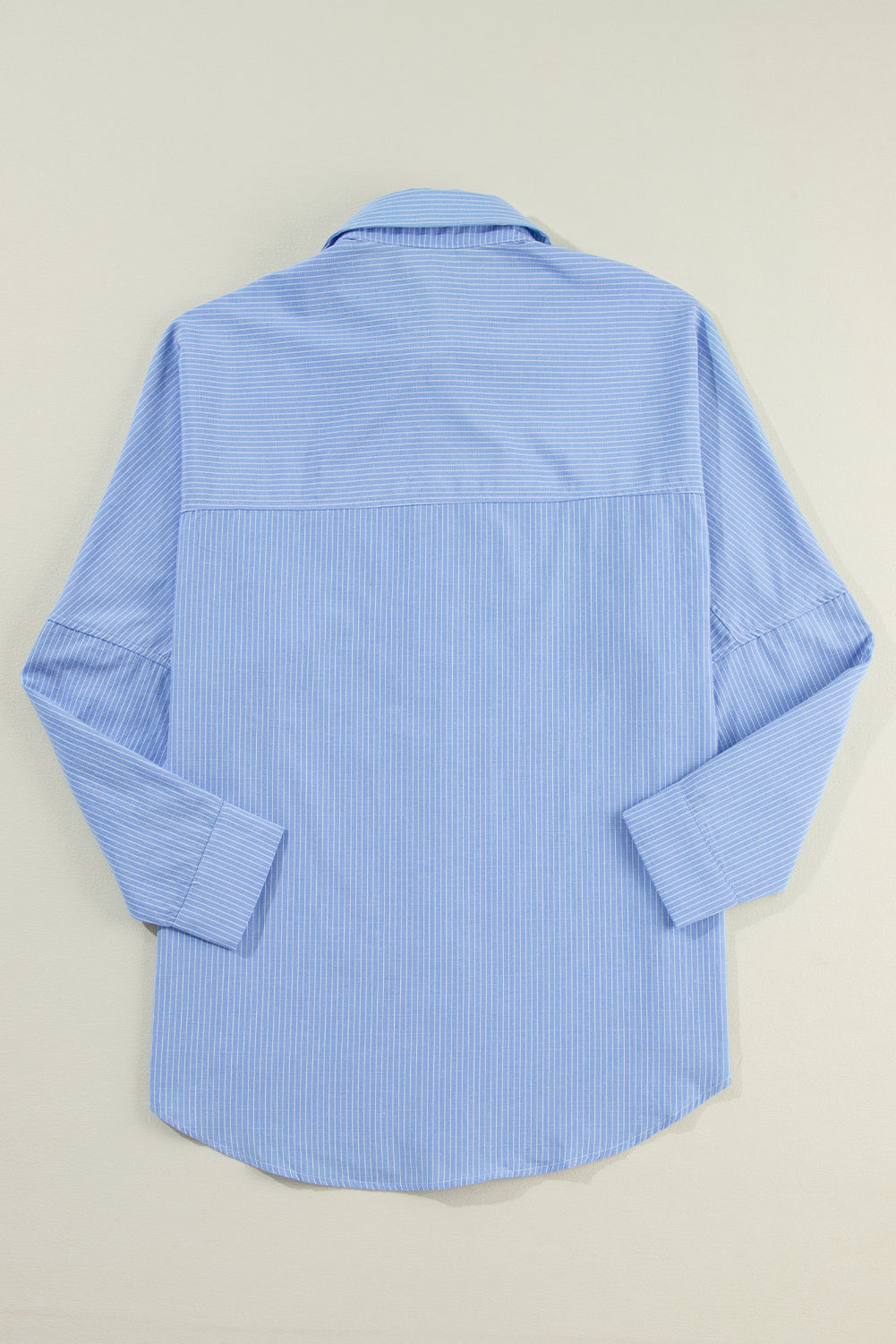 Black Stripe Roll-tab Sleeve Pocketed Tunic Shirt