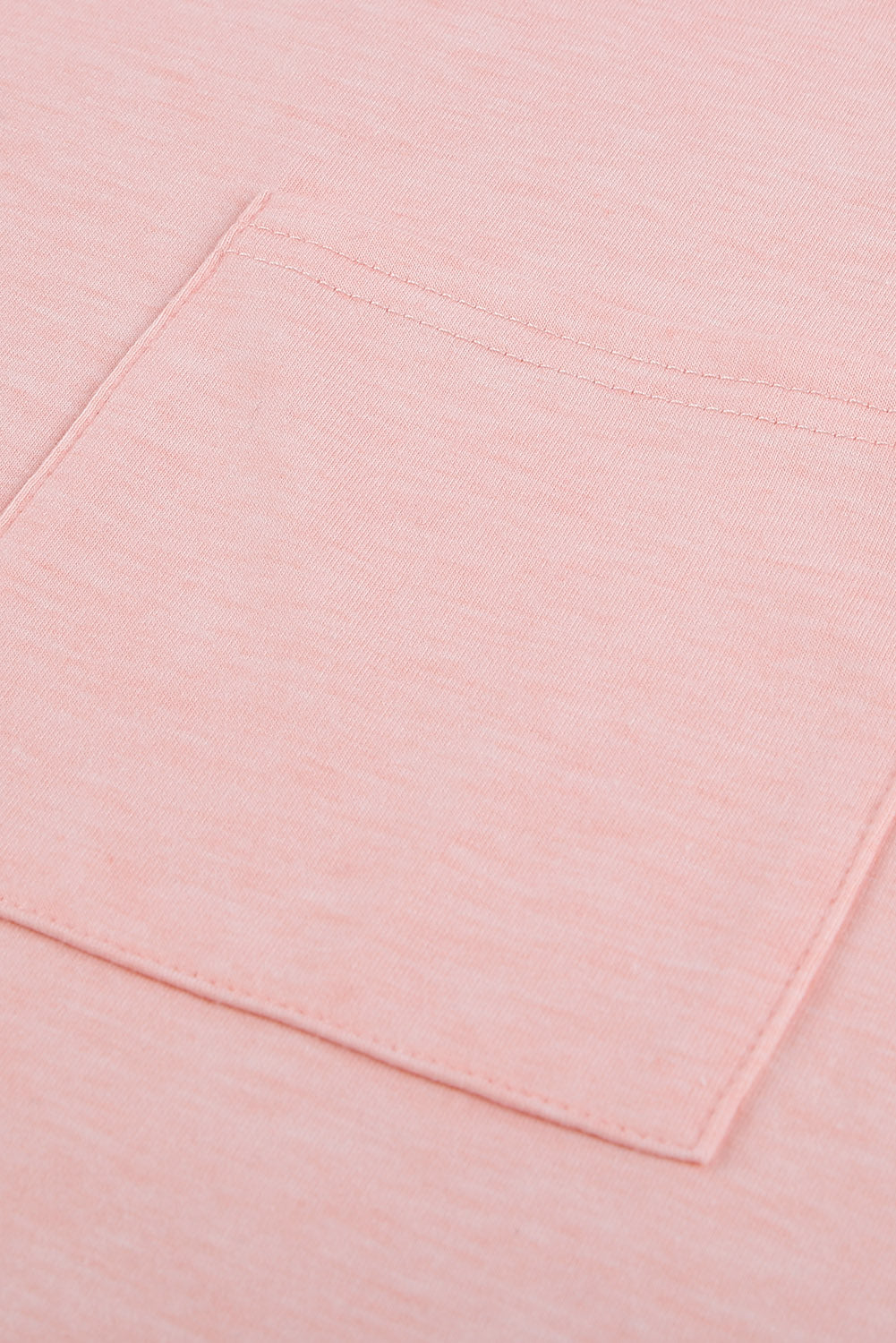 Pink Short Sleeve Basic T Shirt with Patch Pocket