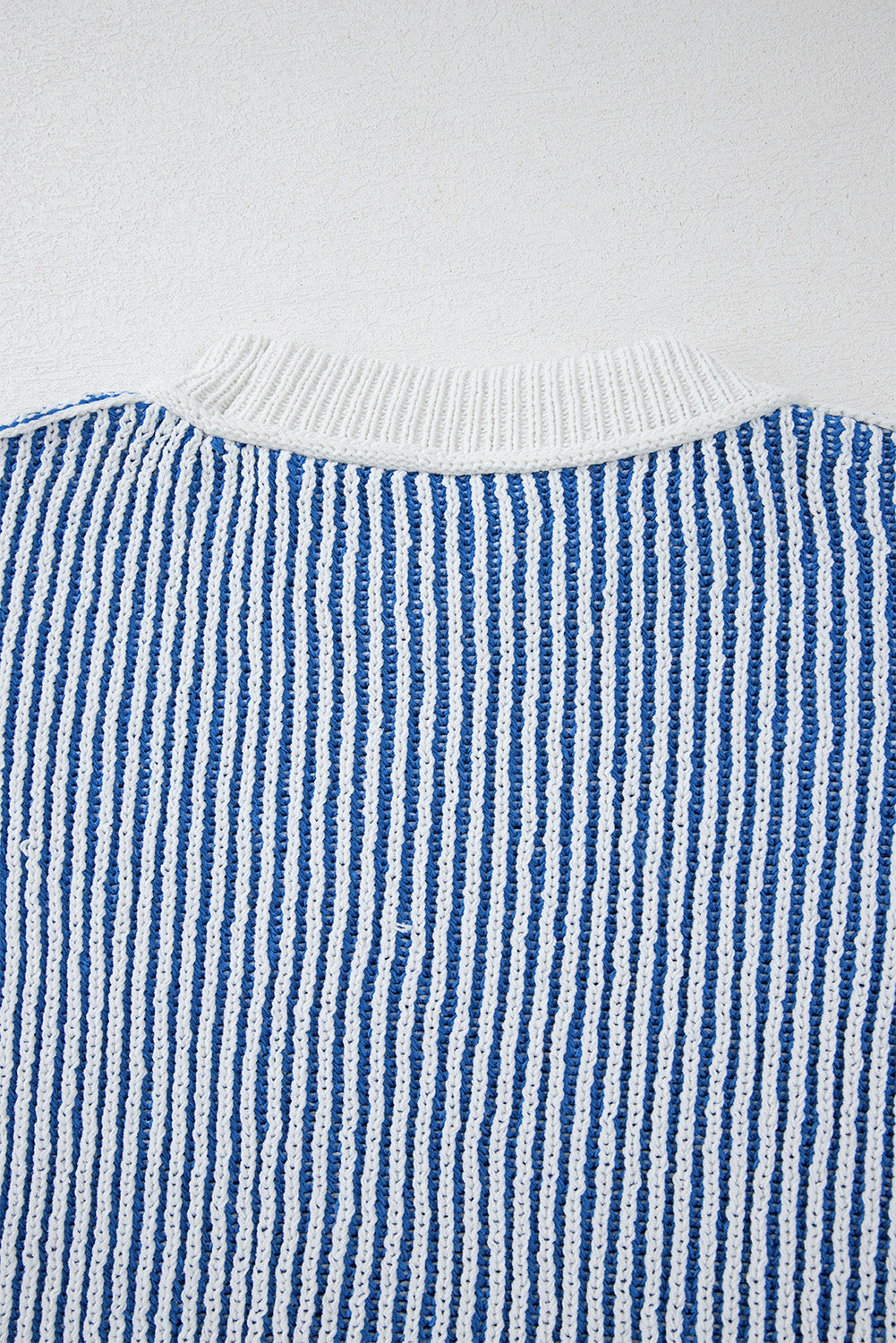 Black Striped Contrast Trim Loose Sweater