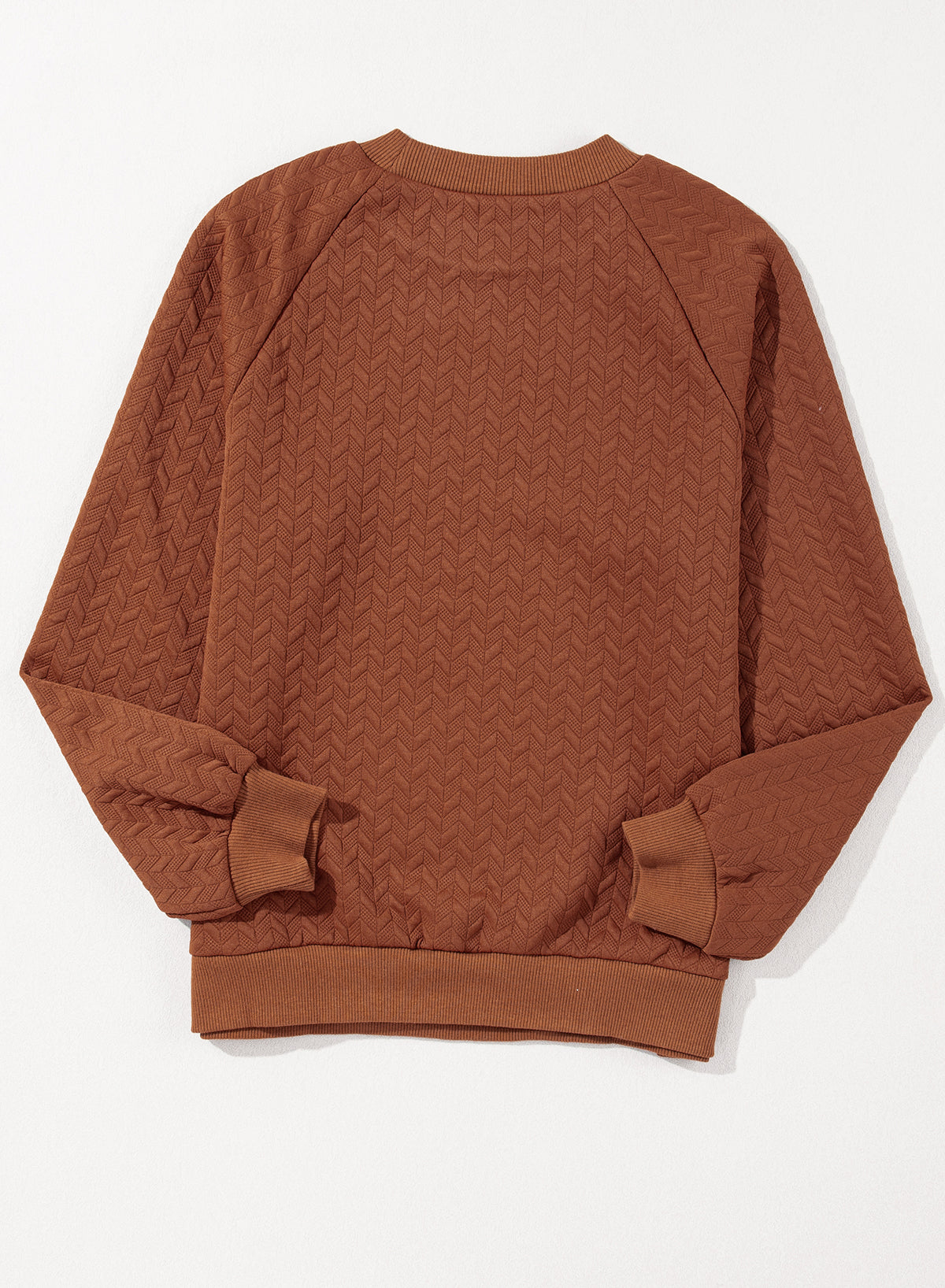 Jungle Green Solid Textured Raglan Sleeve Pullover Sweatshirt