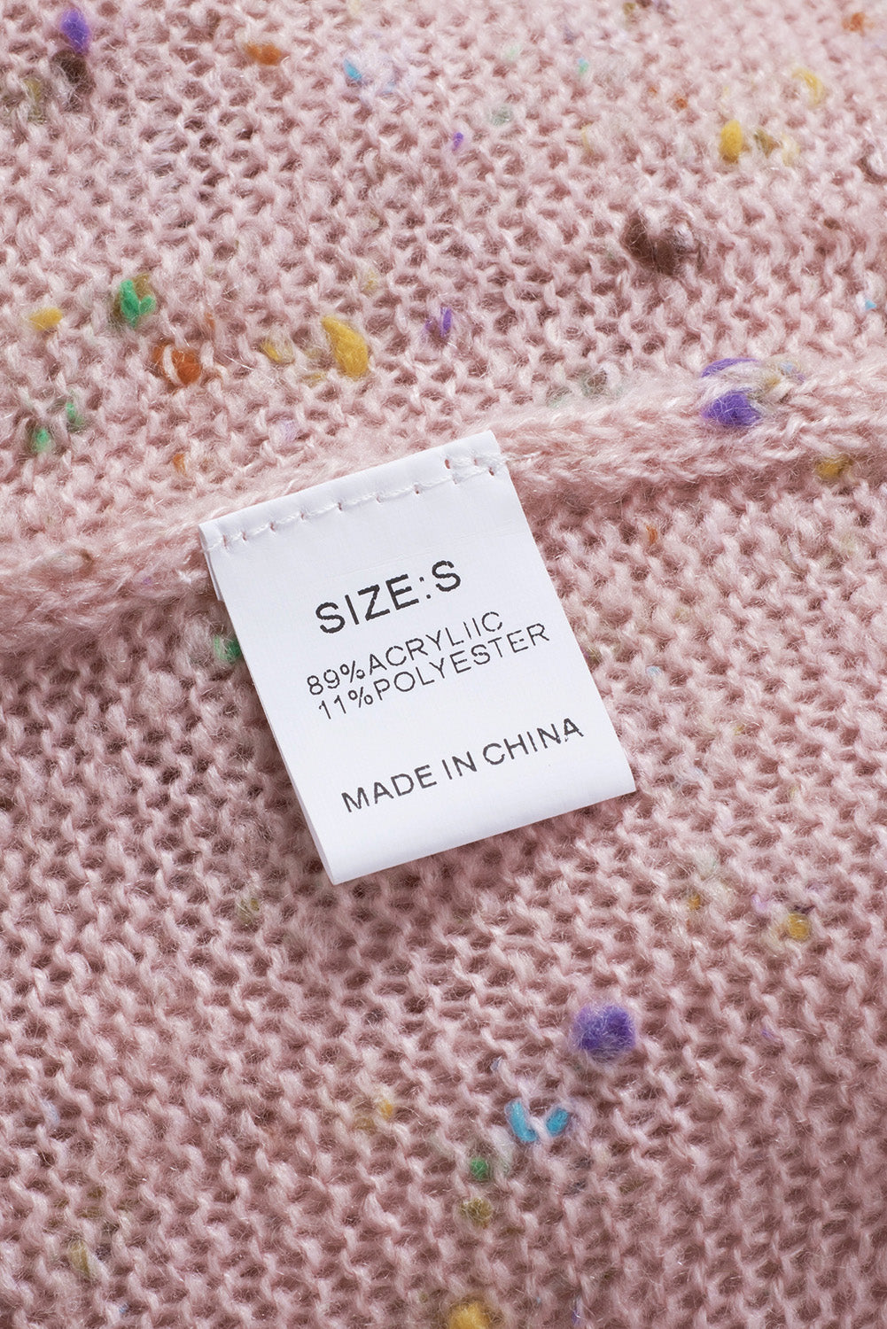 White Pilling Detail Patterned Sleeve Sweater