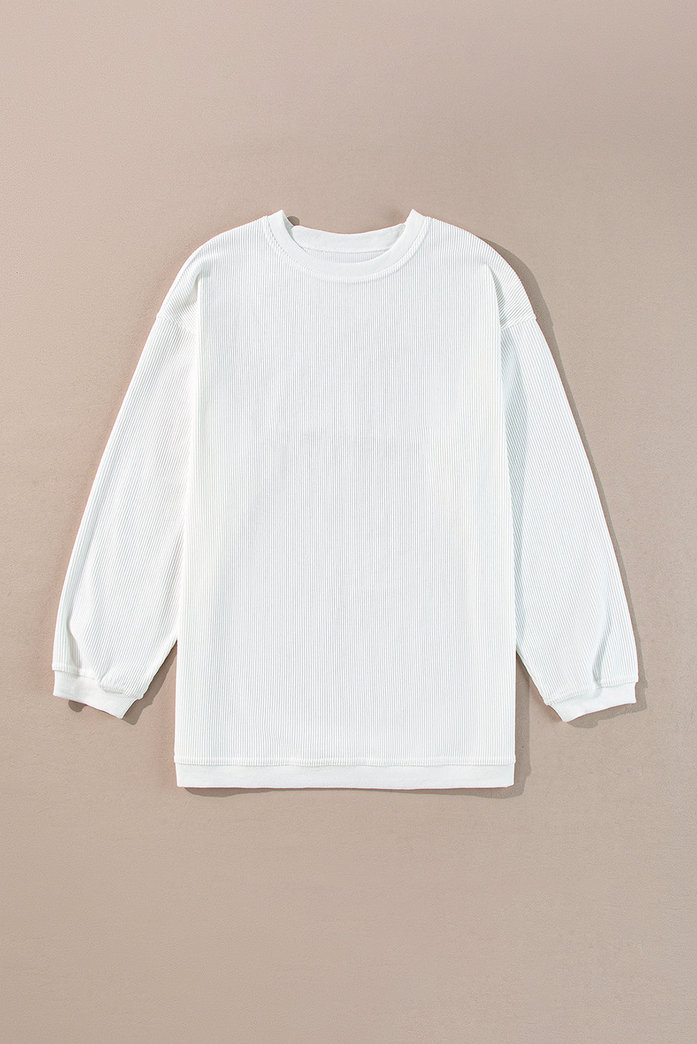 Strawberry Pink Drop Sleeve Ribbed Oversized Sweatshirt