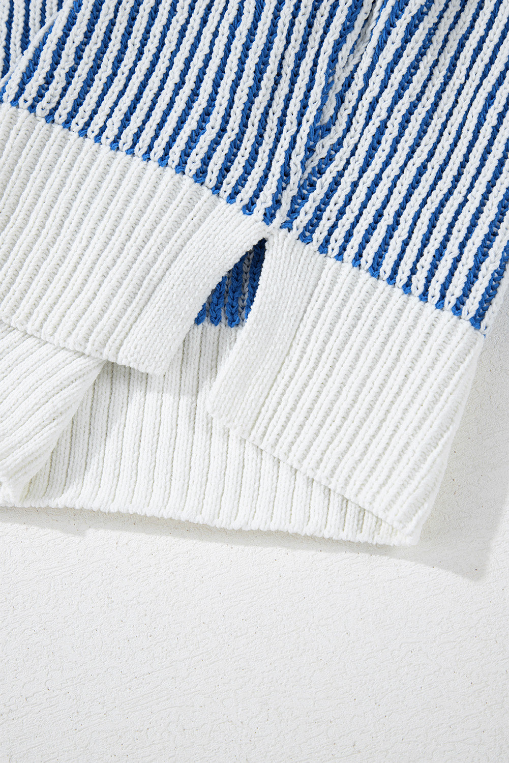 Black Striped Contrast Trim Loose Sweater