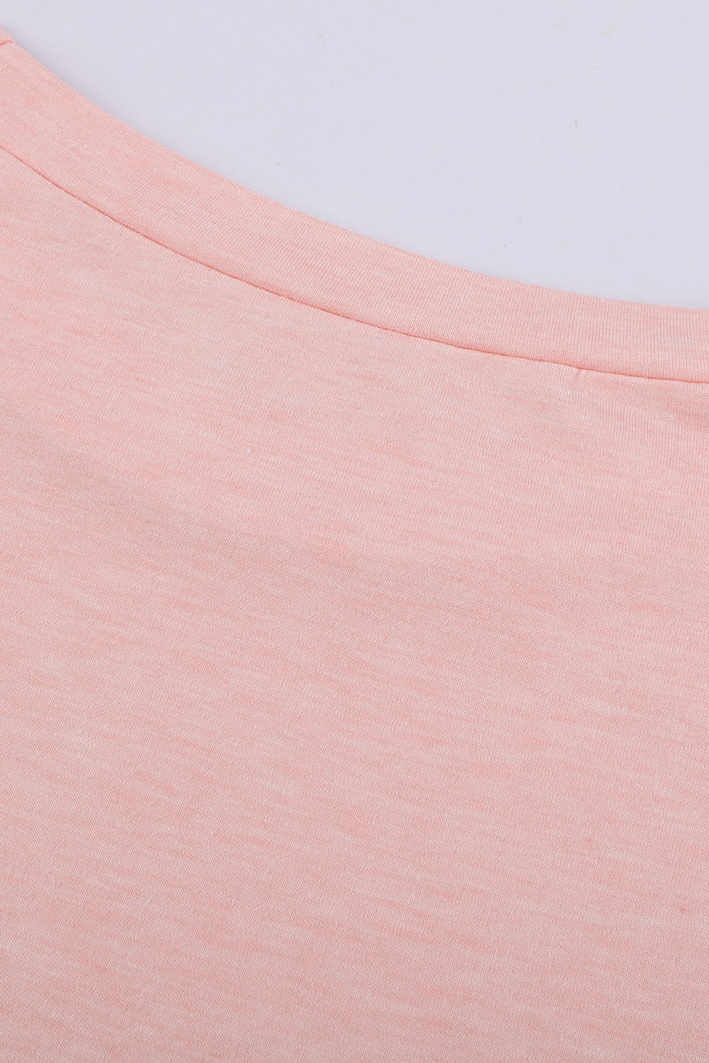 Pink Short Sleeve Basic T Shirt with Patch Pocket