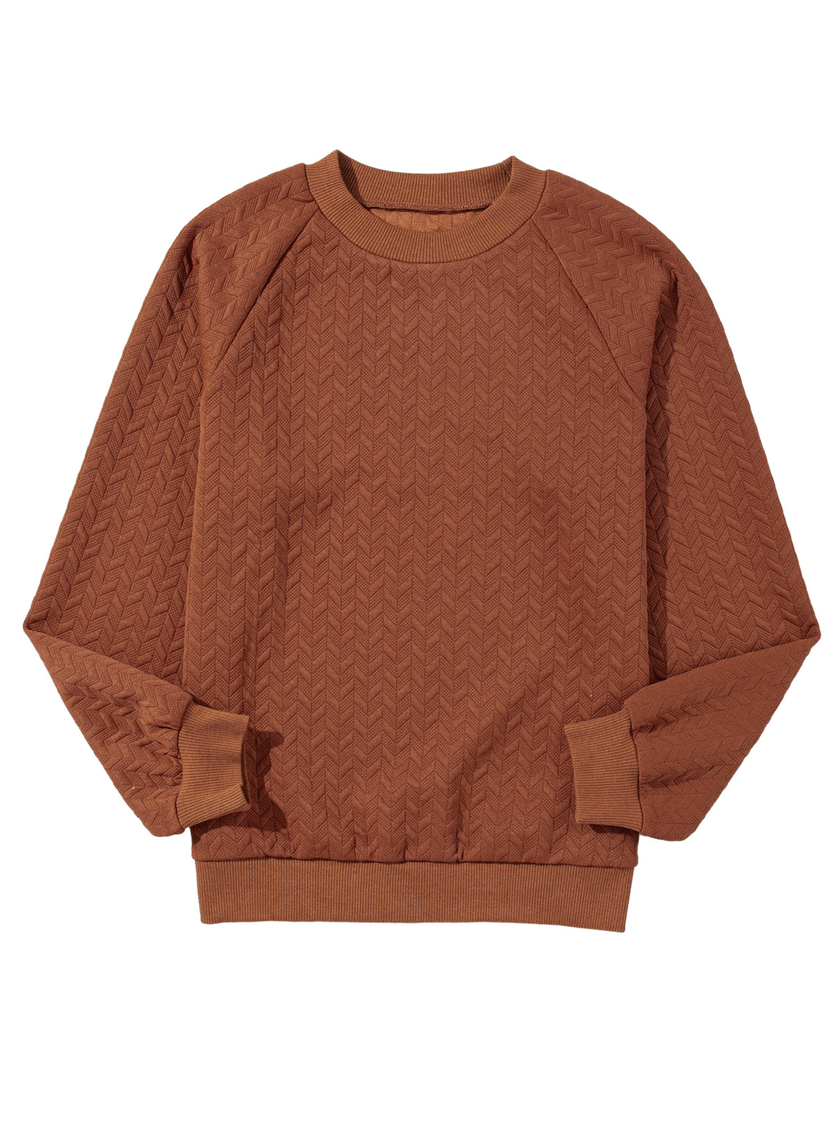 Jungle Green Solid Textured Raglan Sleeve Pullover Sweatshirt