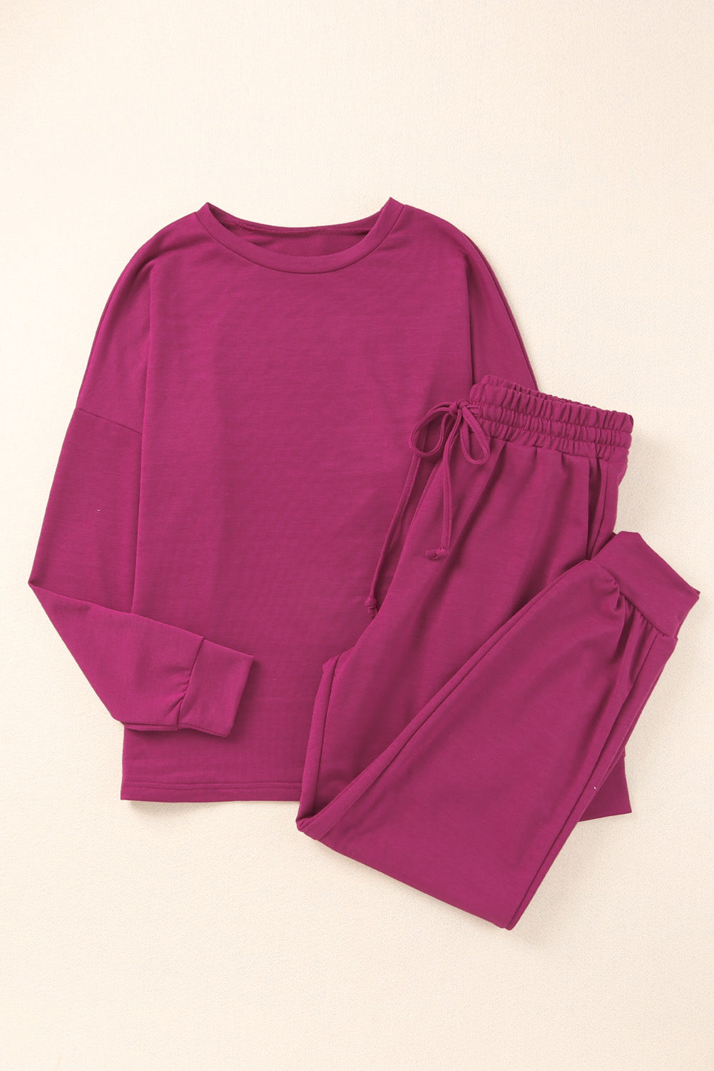 Black Long Sleeve Pullover & Jogger Pants Loungewear Set