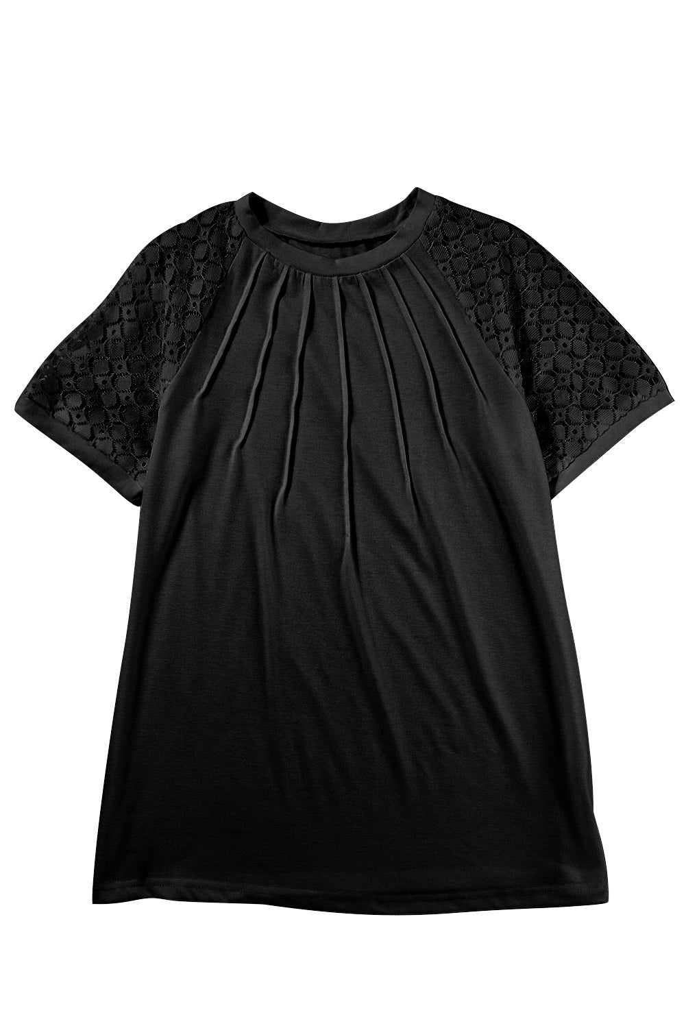 Pale Khaki Lace Raglan Sleeve Tee
