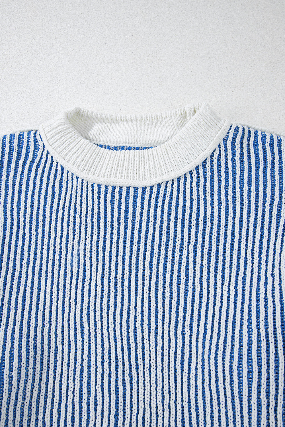 Black Striped Contrast Trim Loose Sweater