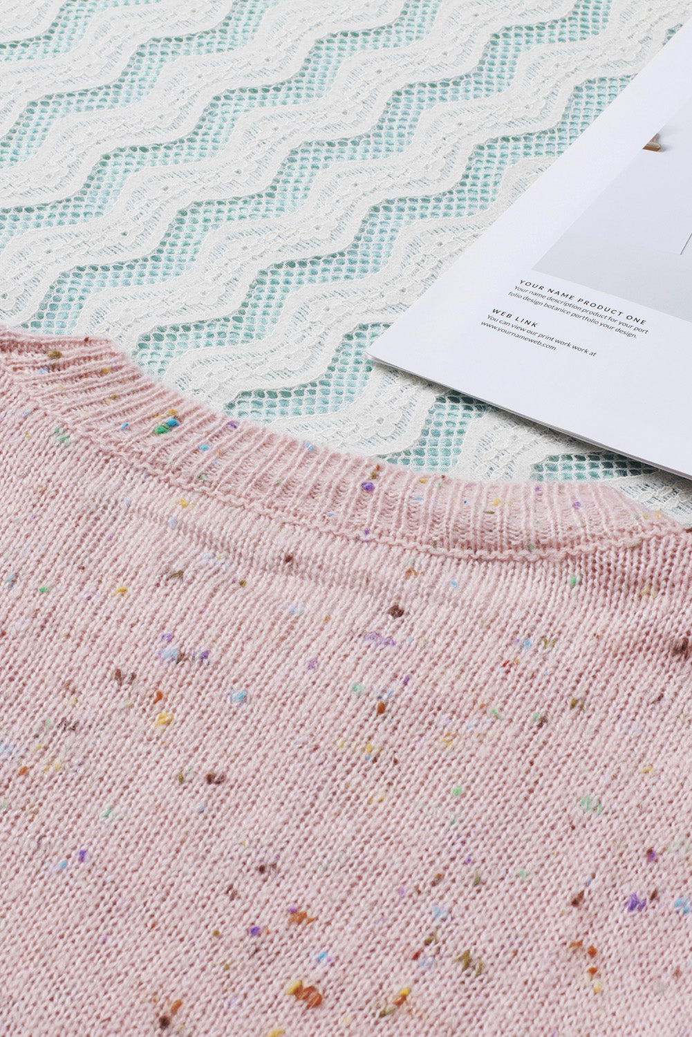White Pilling Detail Patterned Sleeve Sweater