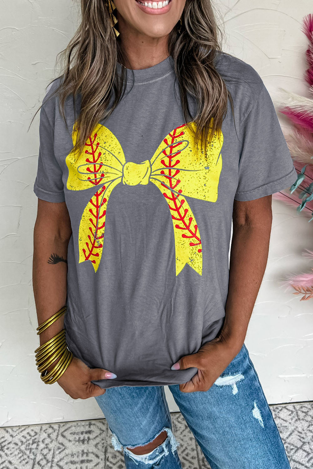 Gray Baseball Graphic Tee