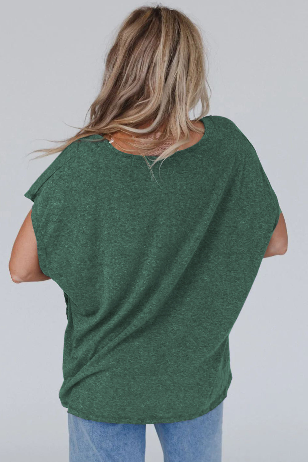 Gray Crochet Lace Batwing Tee