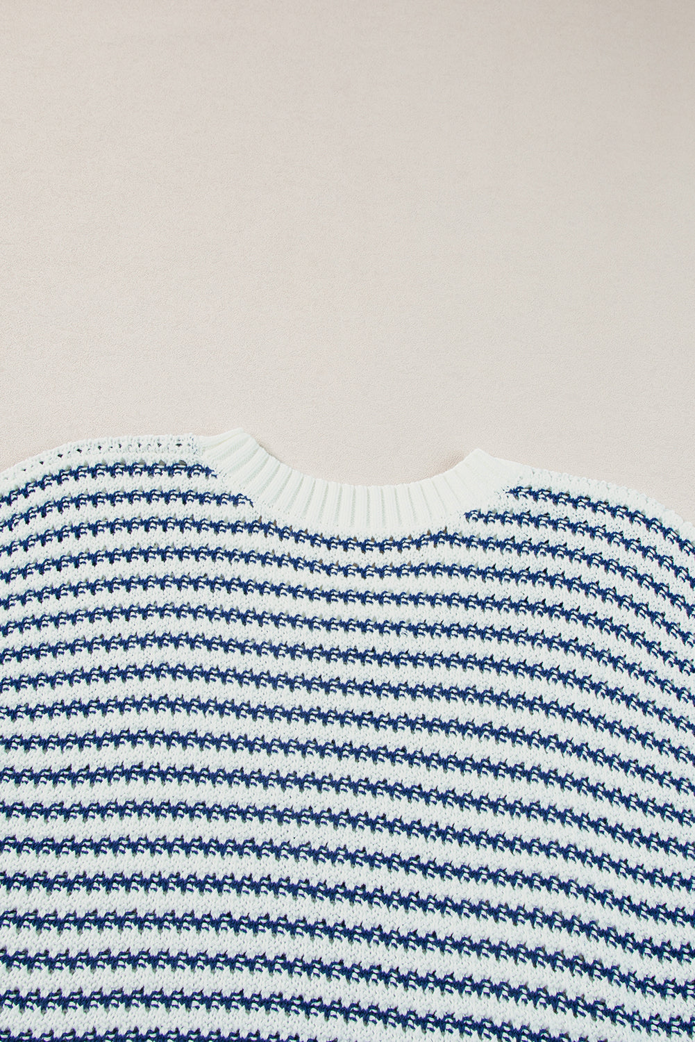 Black Stripe Contrast Trim Knit Dolman Top