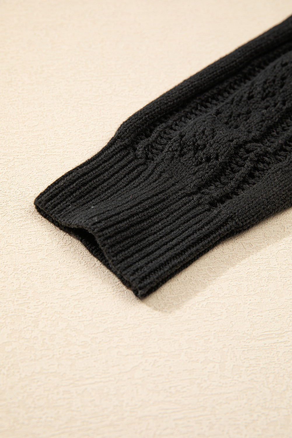 Green Hollow Knit Drop Shoulder Cardigan