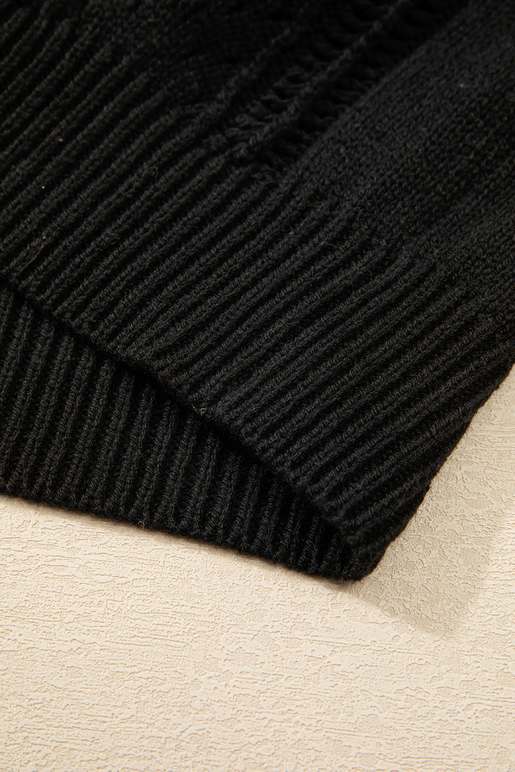 Green Hollow Knit Drop Shoulder Cardigan