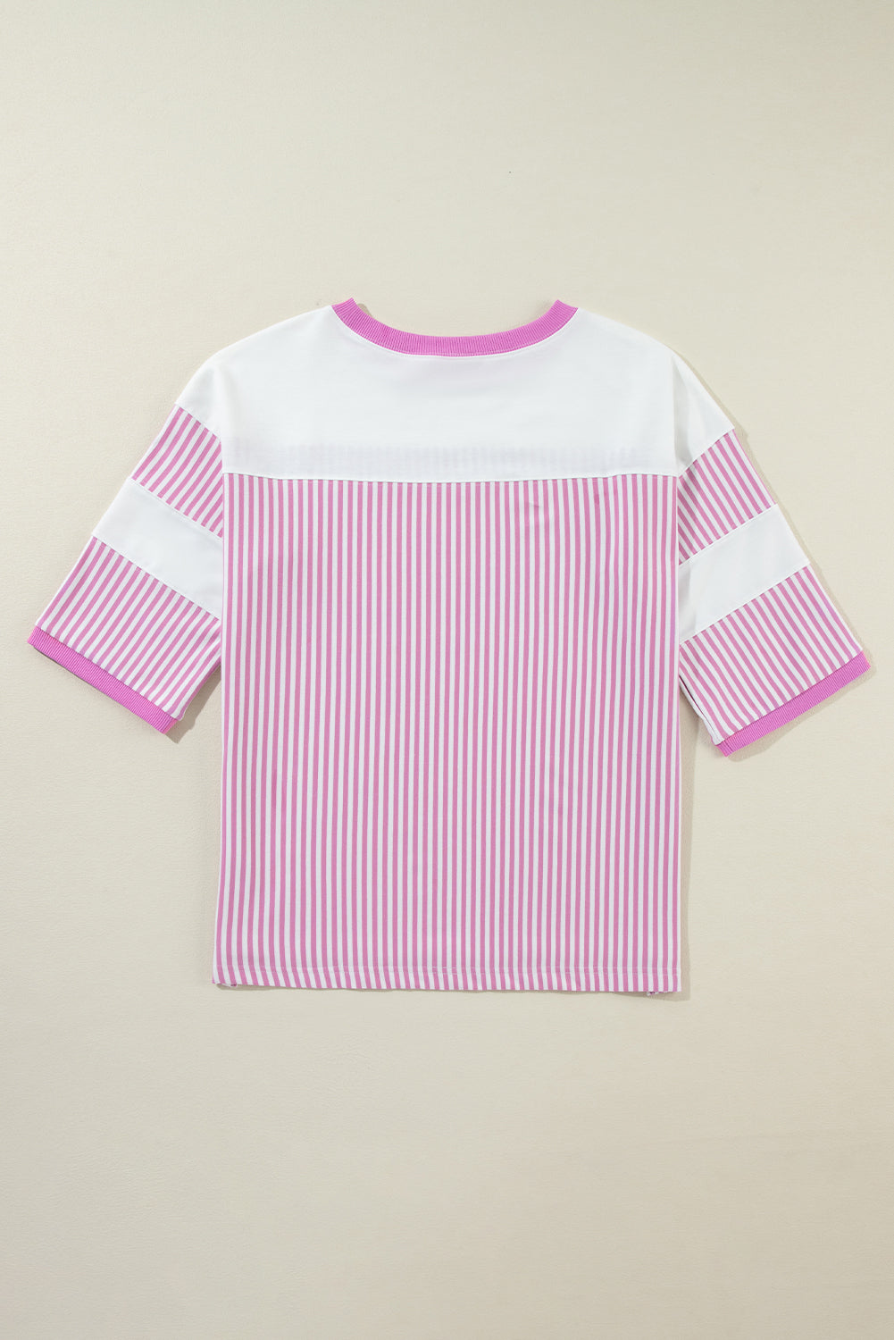 Mist Green Striped Patchwork Oversized Tee