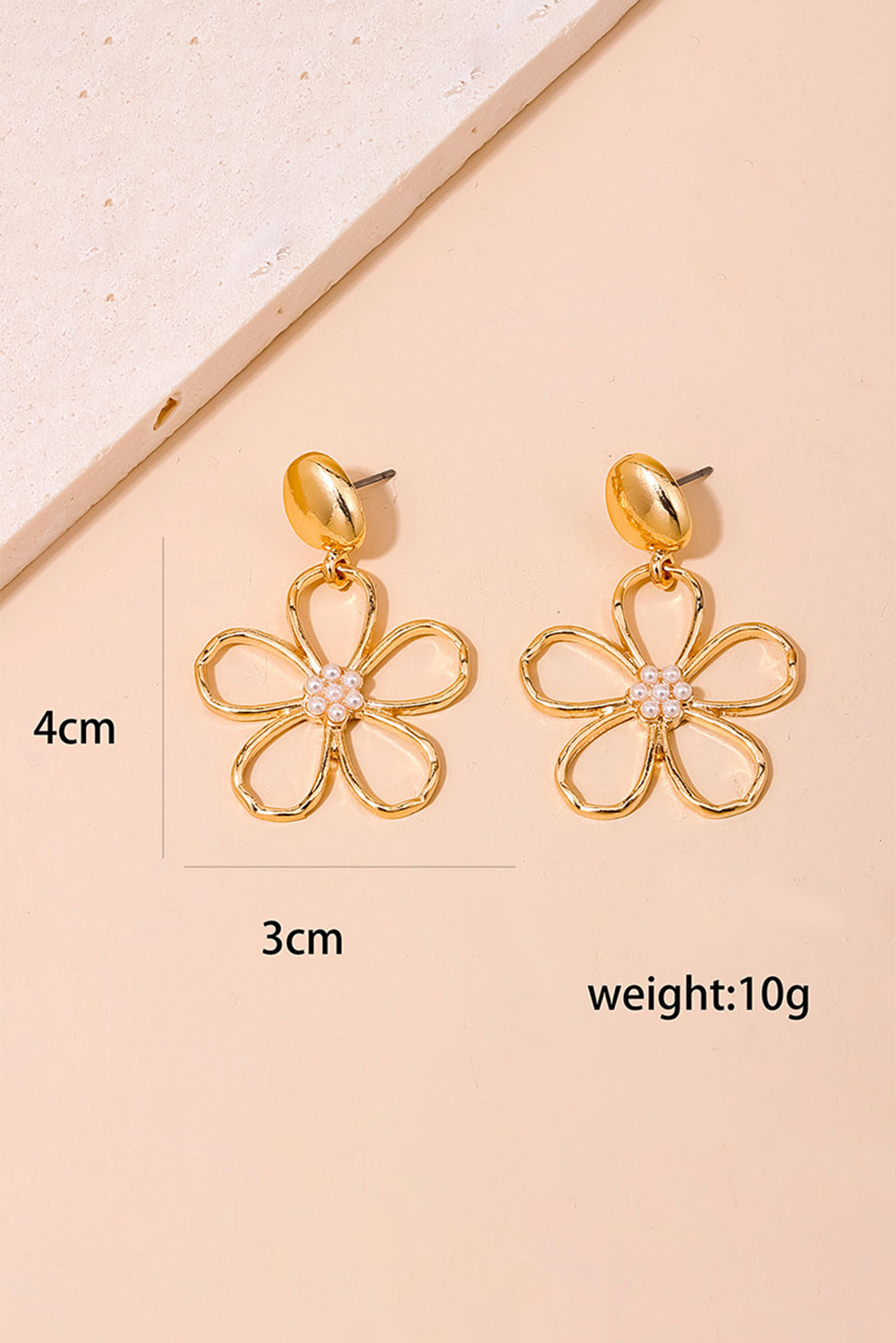 Vintage Gold Flower Stud Earrings