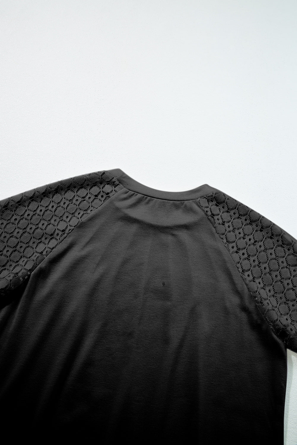 Pale Khaki Lace Raglan Sleeve Tee