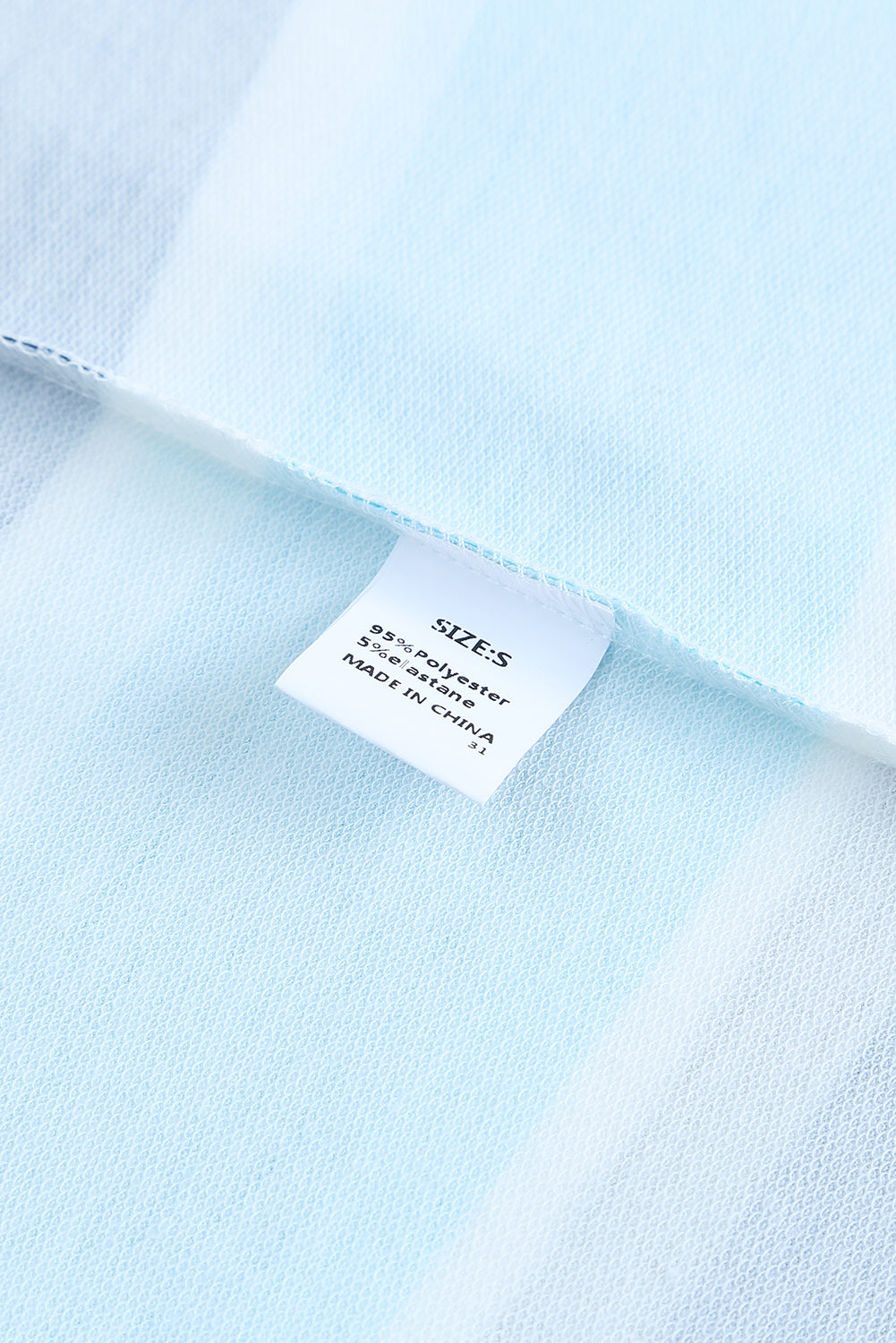 Blue Striped Color Block Drawstring Long Sleeve Hoodie