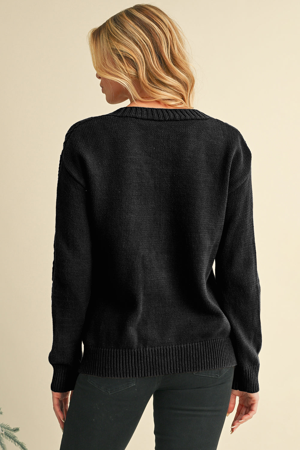 Green Hollow Knit Drop Shoulder Cardigan