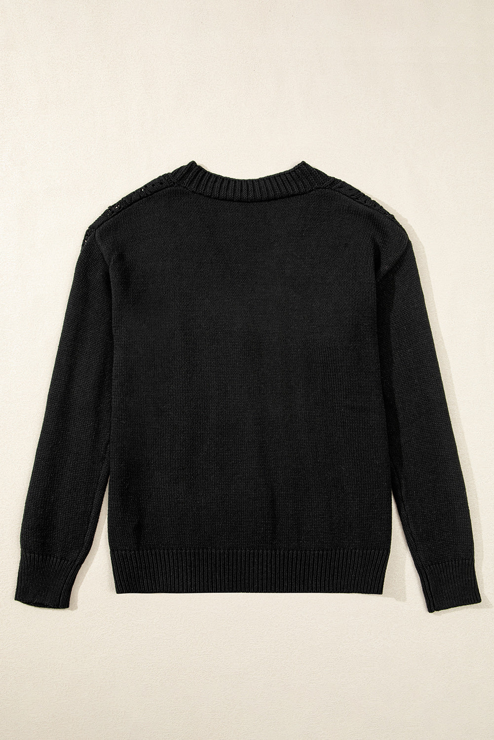 Green Hollow Knit Drop Shoulder Cardigan