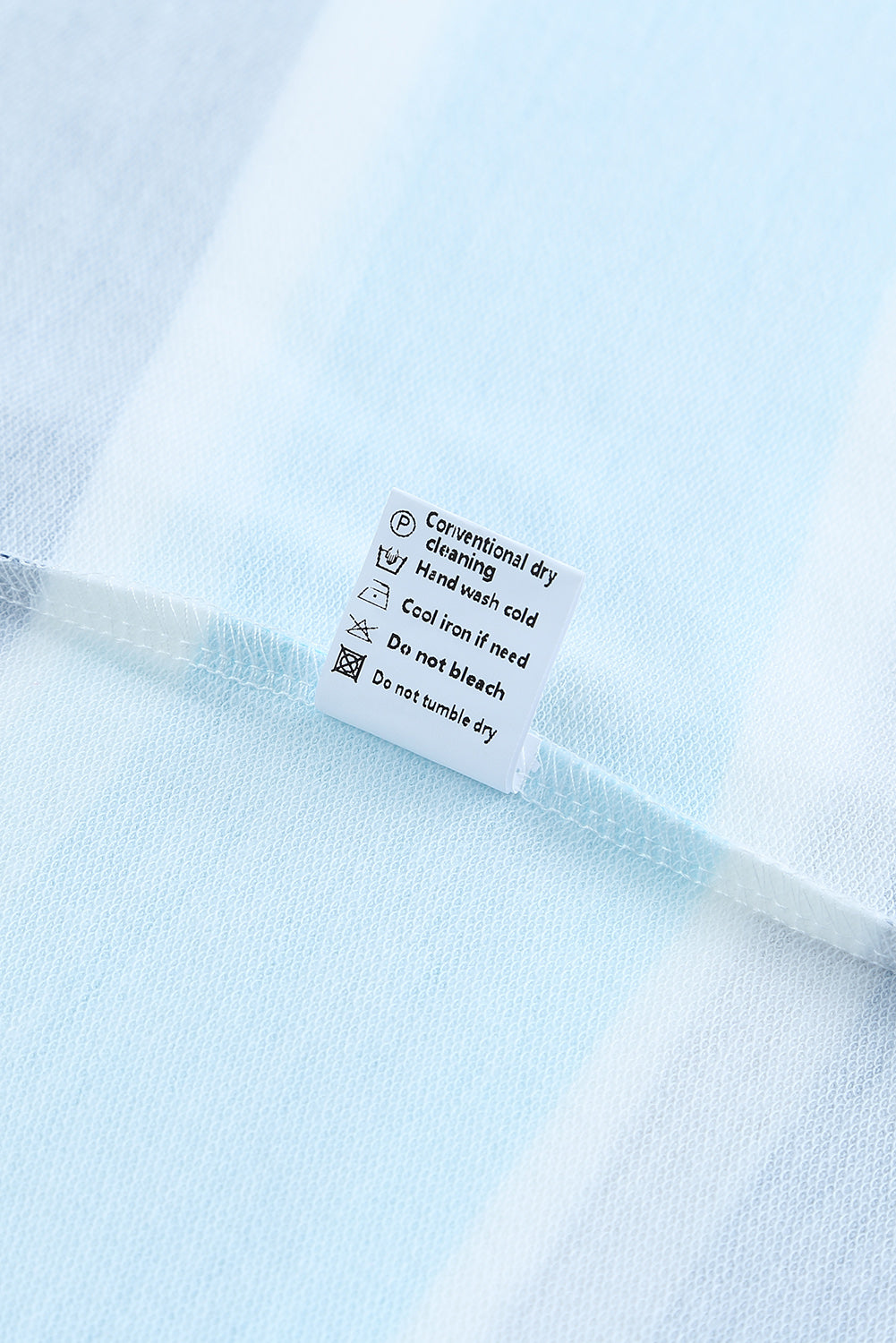 Blue Striped Color Block Drawstring Long Sleeve Hoodie