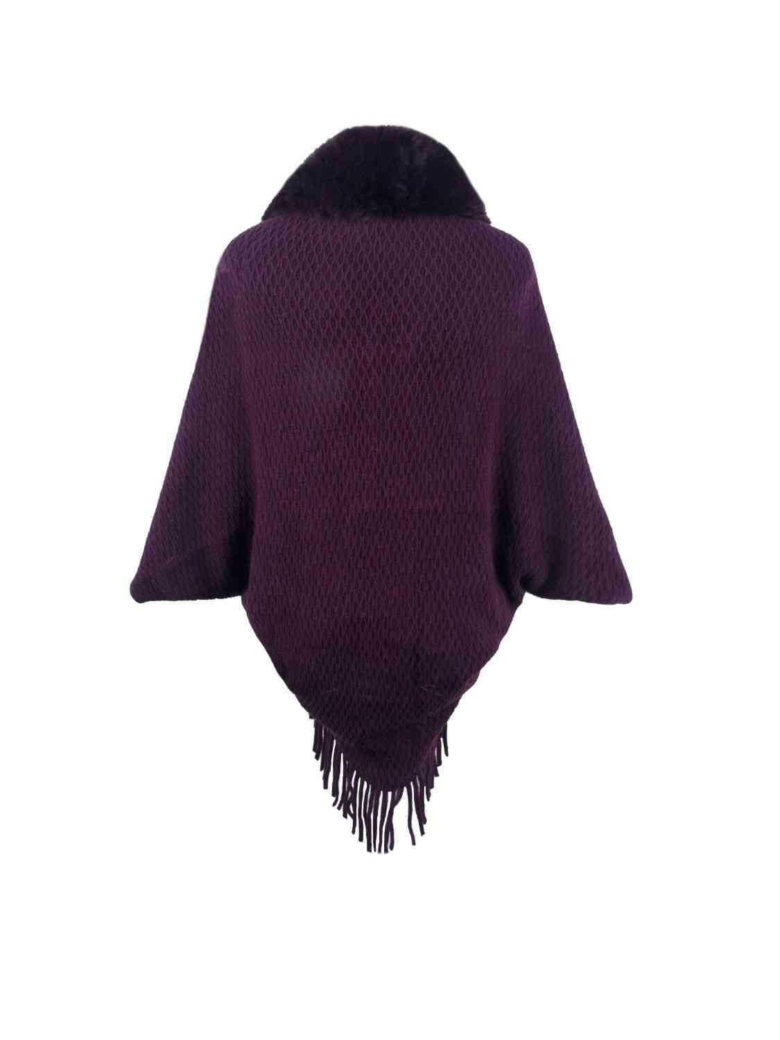 Front Fringe Hem Poncho