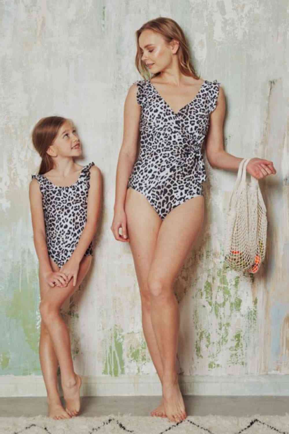 Marina West Float On Ruffle Faux Wrap One Piece in Cat