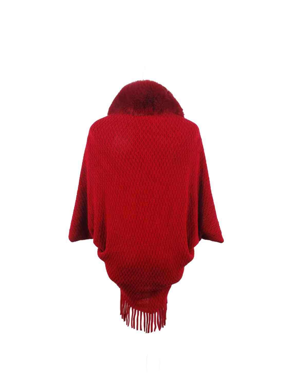 Front Fringe Hem Poncho