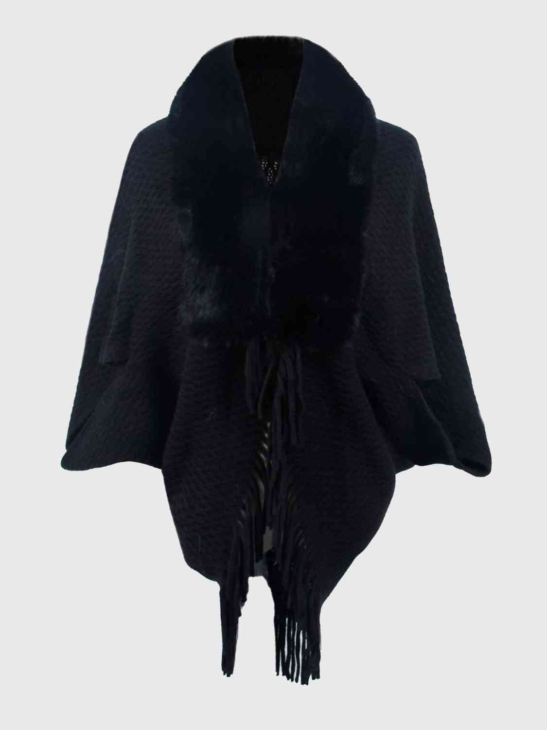 Front Fringe Hem Poncho