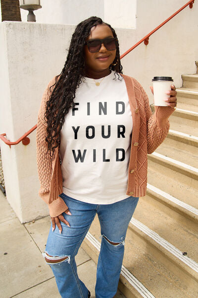 Simply Love FIND YOUR WILD Short Sleeve T Shirt