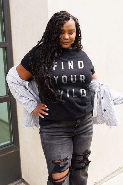 Simply Love FIND YOUR WILD Short Sleeve T Shirt