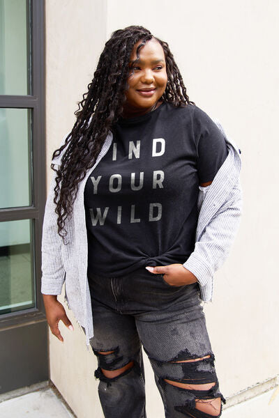 Simply Love FIND YOUR WILD Short Sleeve T Shirt