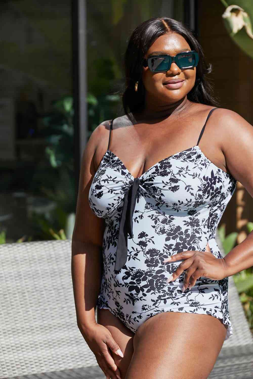 Marina West Cote dAzur Ruffle Trim One Piece Swimsuit
