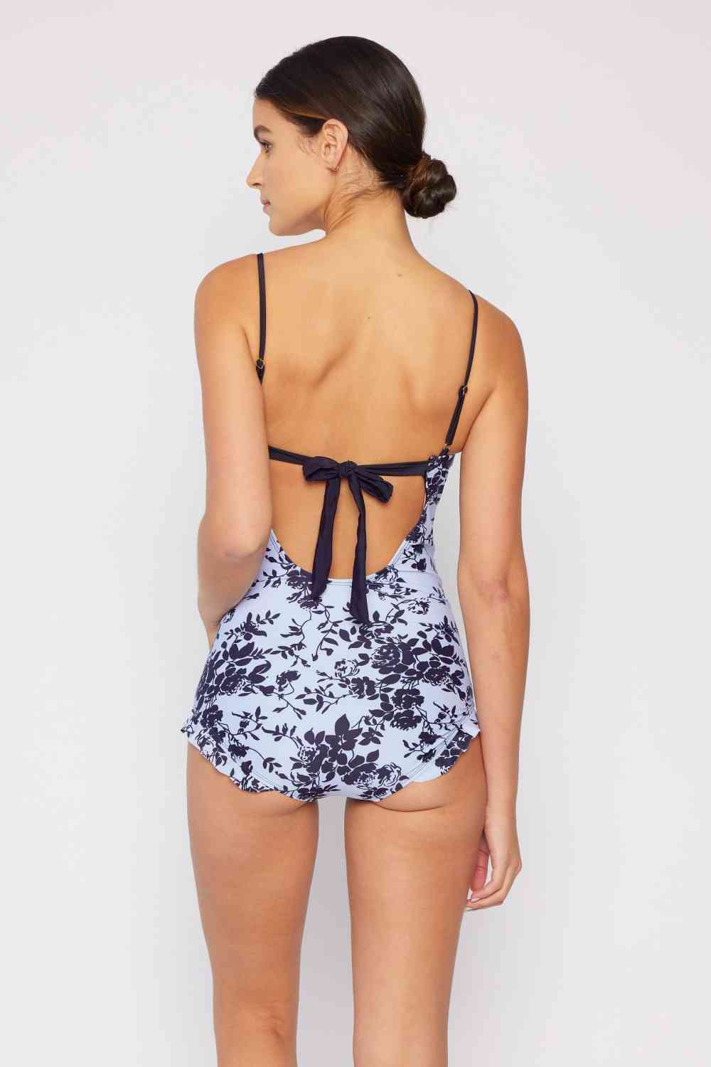 Marina West Cote dAzur Ruffle Trim One Piece Swimsuit