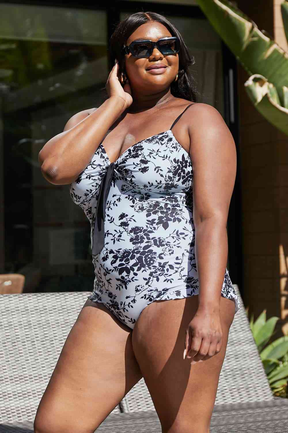 Marina West Cote dAzur Ruffle Trim One Piece Swimsuit