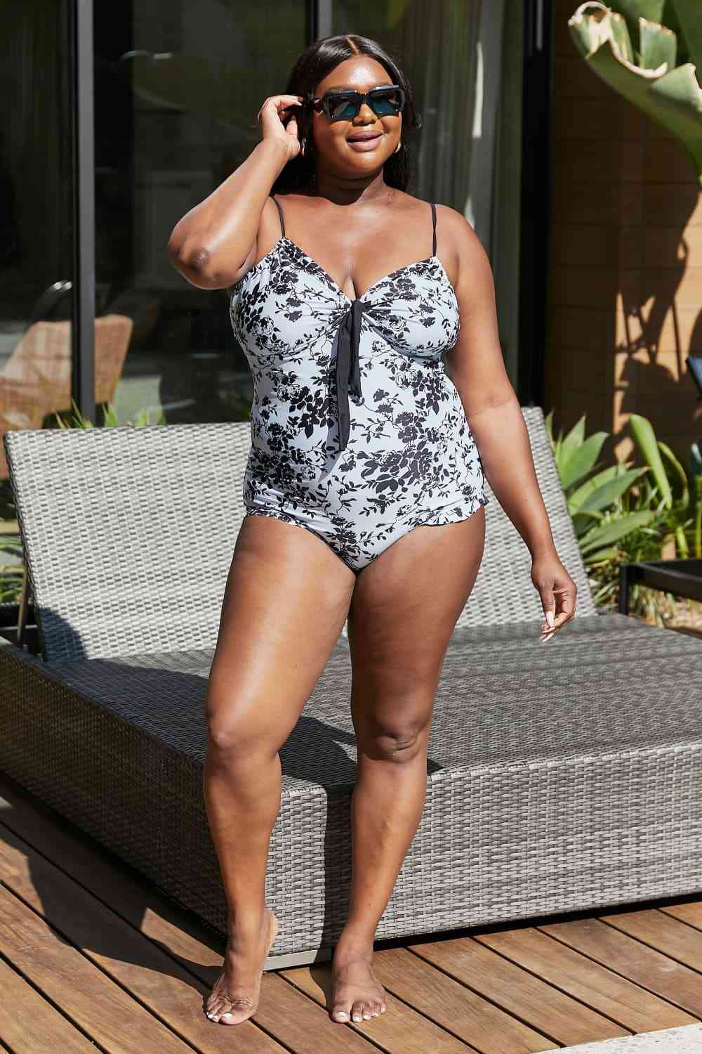Marina West Cote dAzur Ruffle Trim One Piece Swimsuit