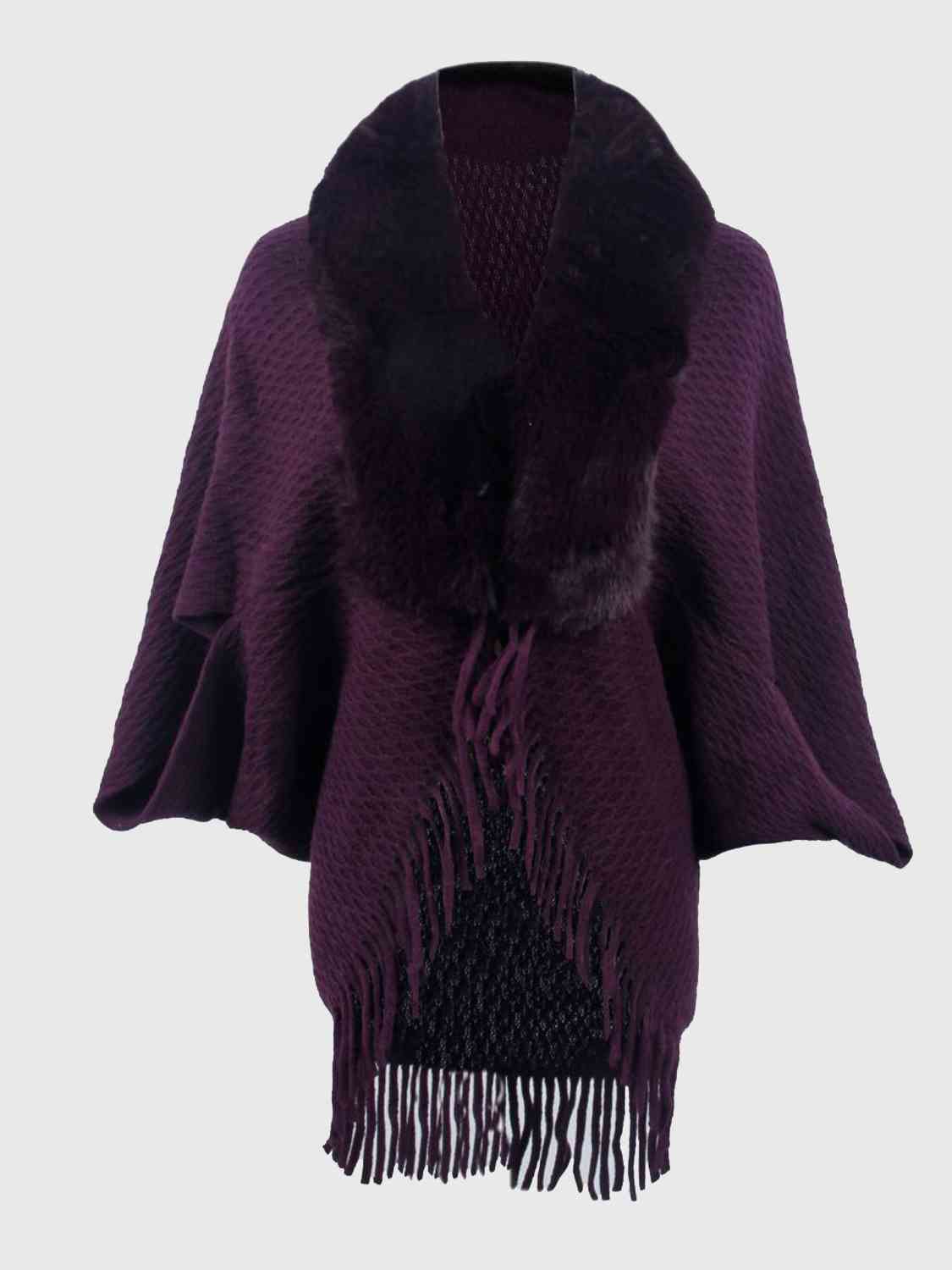 Front Fringe Hem Poncho