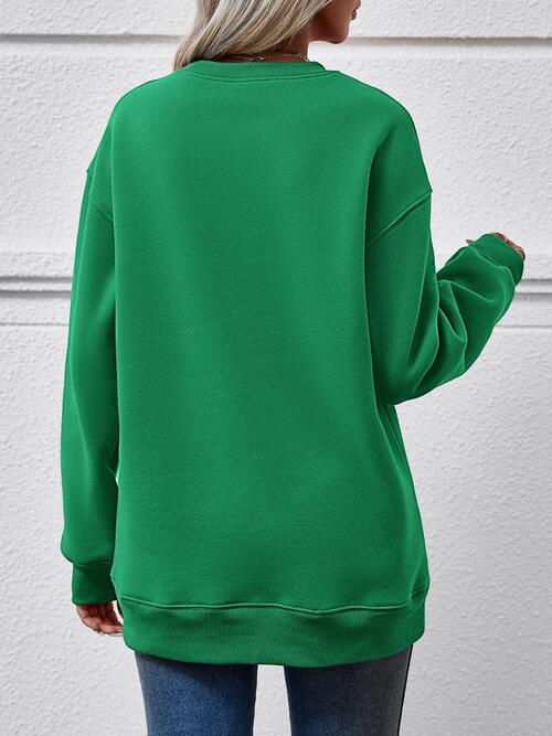 Long Sleeve Letter Graphic Round Neck Sweatshirt