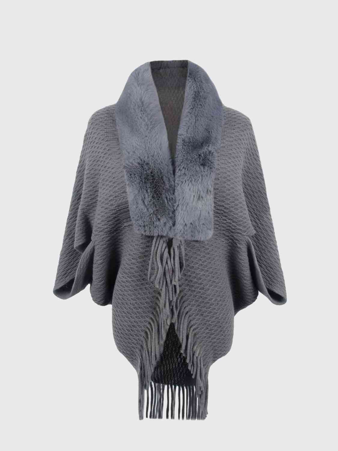 Front Fringe Hem Poncho