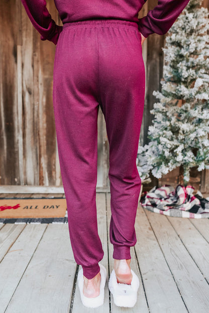Black Long Sleeve Pullover & Jogger Pants Loungewear Set