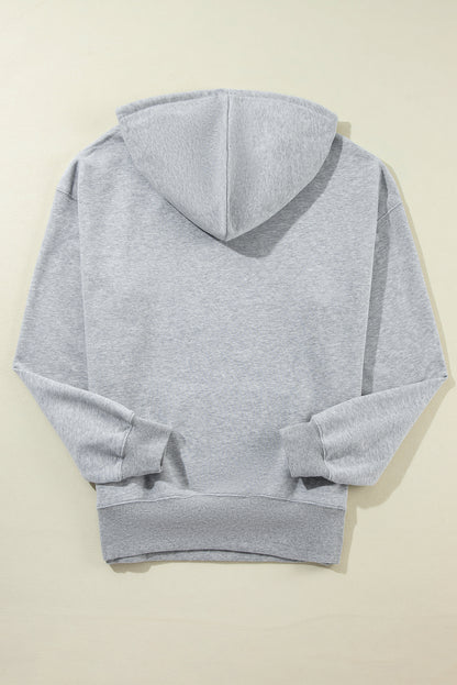 Black Kangaroo Pocket Drawstring Chunky Hoodie