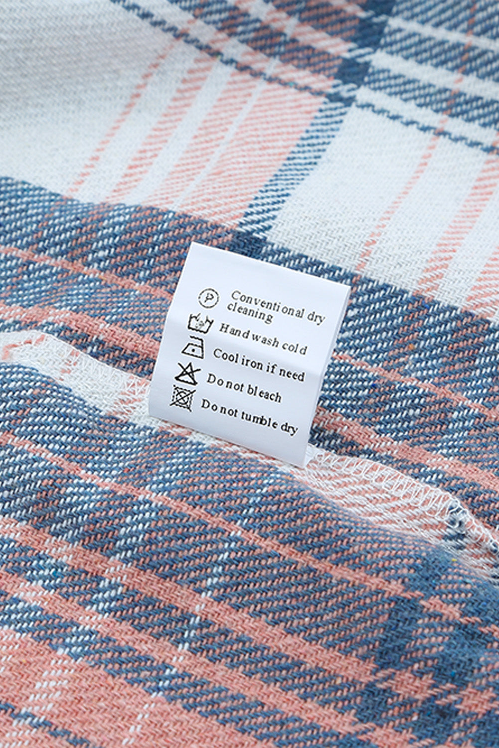 Pink and Grey Plaid Button Up Collar Flannel Shacket