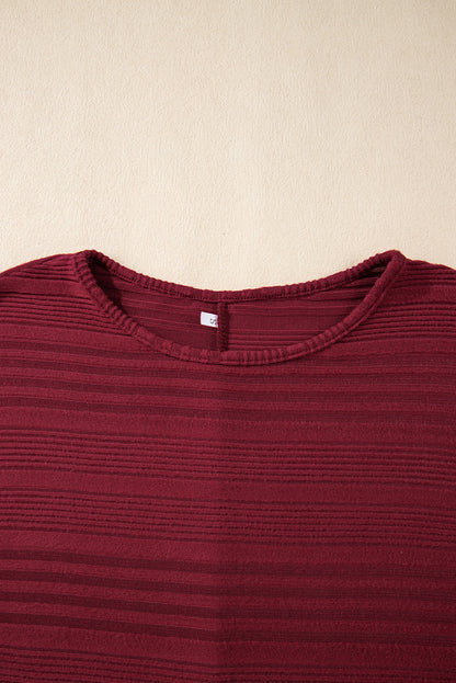 Simply Taupe Pit Stripe Batwing Sleeve Top