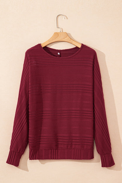 Simply Taupe Pit Stripe Batwing Sleeve Top