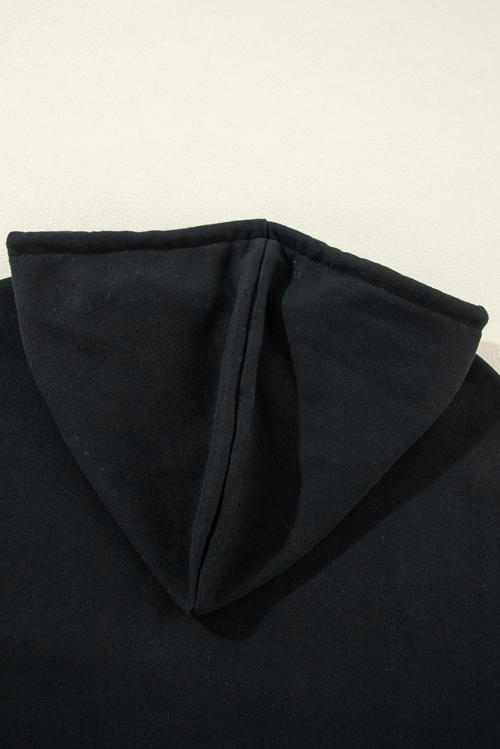 Black Kangaroo Pocket Drawstring Chunky Hoodie
