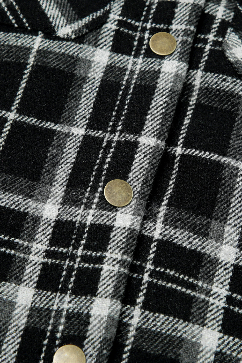 Blue Snap Button Sherpa Lined Hooded Flannel Jacket