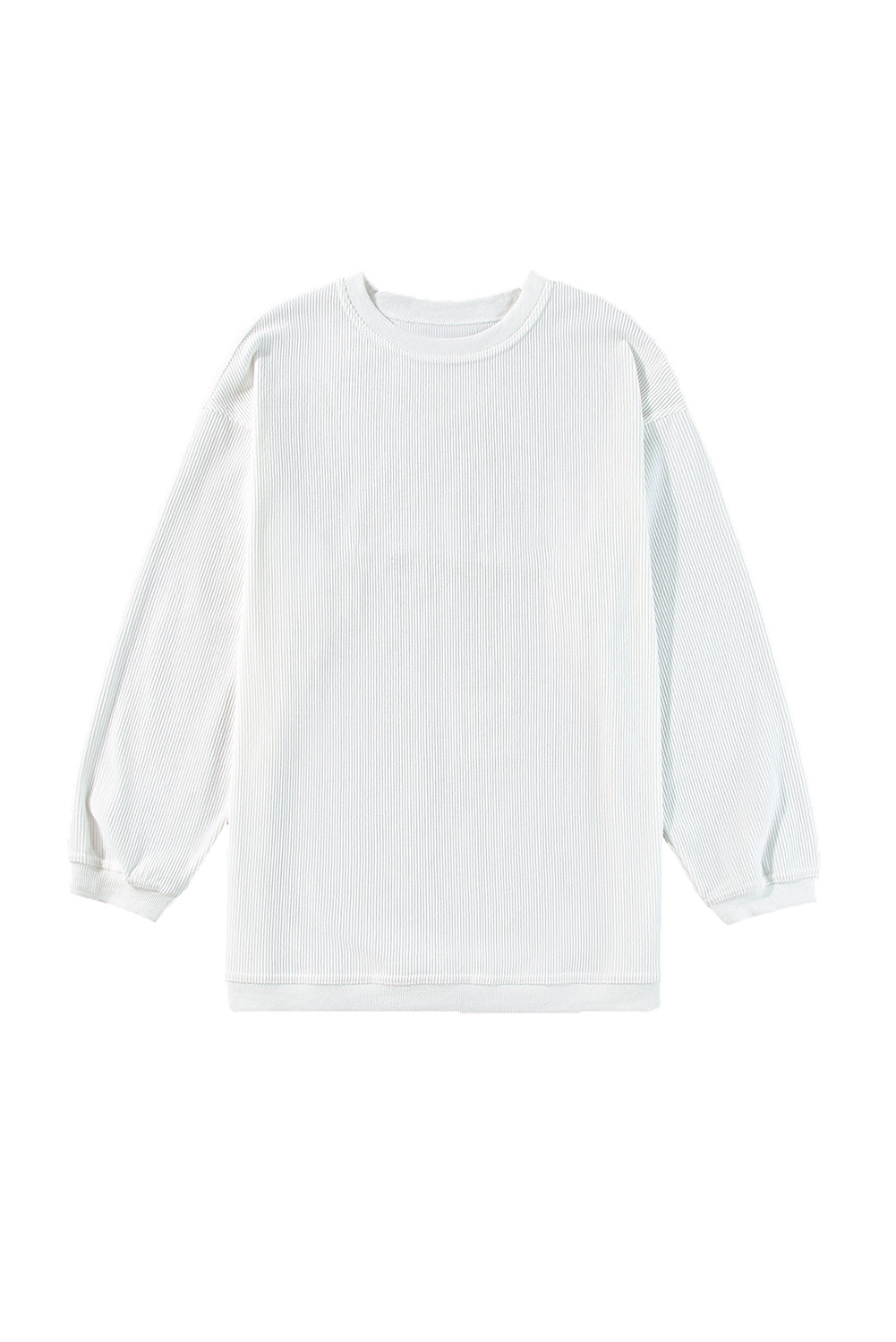 Strawberry Pink Drop Sleeve Ribbed Oversized Sweatshirt